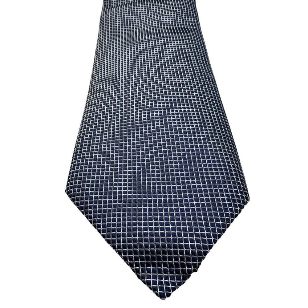 Hermés Paris Men's Classic Black Checked Tie 100% Silk - Picture 4 of 8